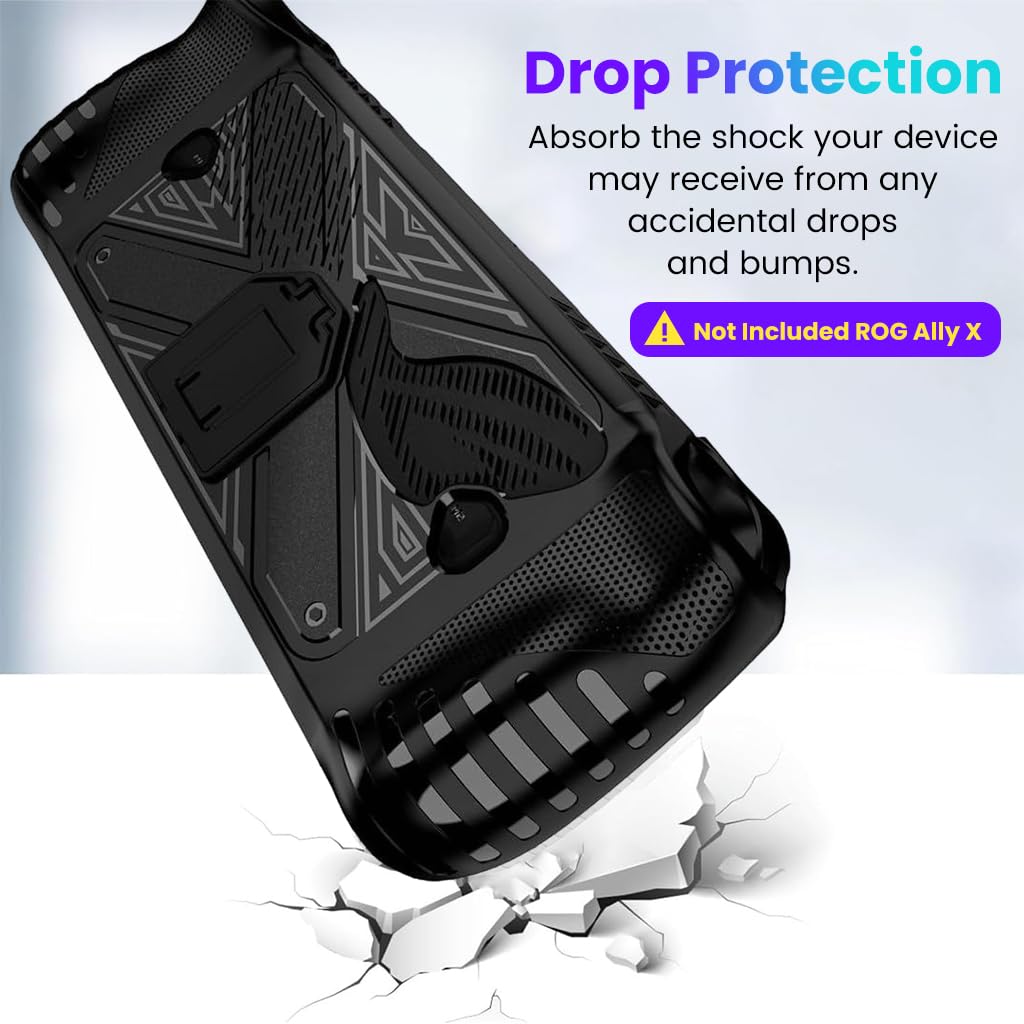 ZORBES Protective Case for ASUS ROG Ally X Gaming Console, Anti-Scratch TPU Cover with Folding Kickstand, Non-Slip Protective Case Skin Cover Handheld Cover, Not Included Rog-Ally, Black ZORBES Protective Case for ASUS ROG Ally X Gaming Console, Anti-Scratch TPU Cover with Folding Kickstand, Non-Slip Protective Case Skin Cover Handheld Cover, Not Included Rog-Ally, Black